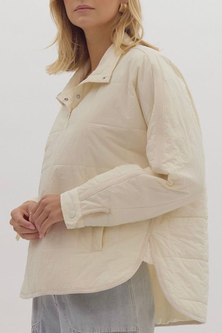 Quilted Pullover - Cream