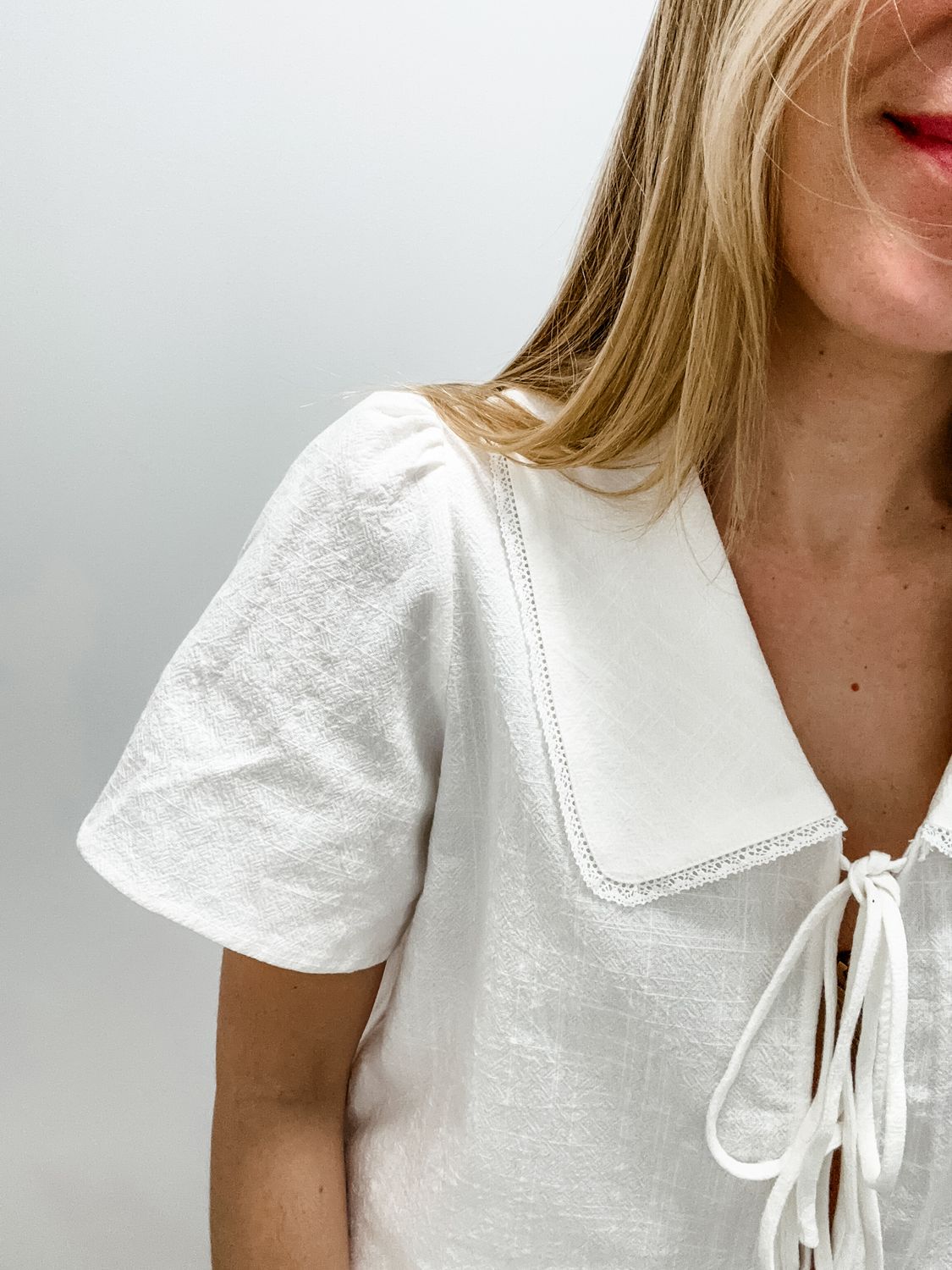 Tie Front Top - Ivory