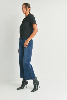 High Rise Wide Leg Jean - Dark Wash