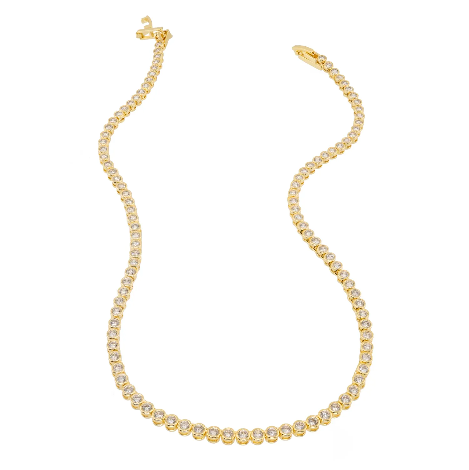 Diamond Tennis Necklace - Gold