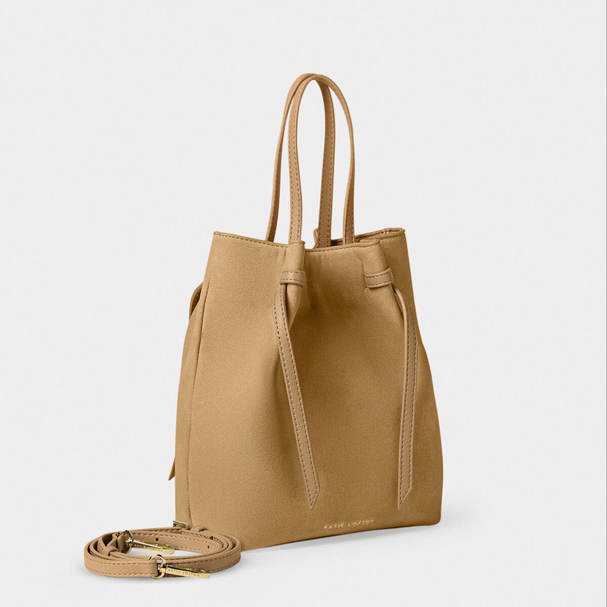 Celina Bucket Bag - Camel Faux Suede