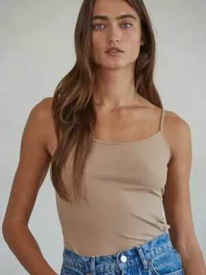 Basic Full Length Cami - Almond