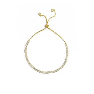 Tennis Bracelet with Pull Tie - Gold