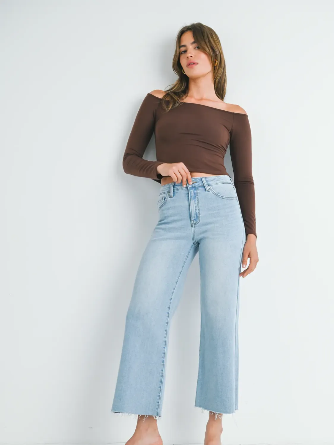High Rise Wide Leg Jean - Light Wash