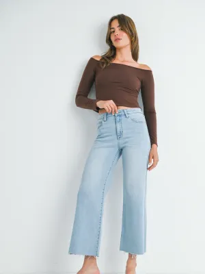 High Rise Wide Leg Jean - Light Wash