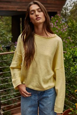 Roll Neck Pullover Sweater - Banana