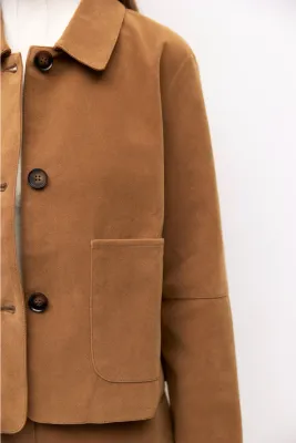 Eryn Faux Suede Jacket - Khaki