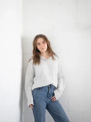 V-Neck Piper Cardigan - Light Heather Grey