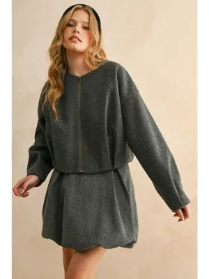 Balloon Hem Jacket - Grey
