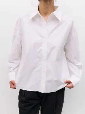 Ophelia Boxy Button Down Shirt - White