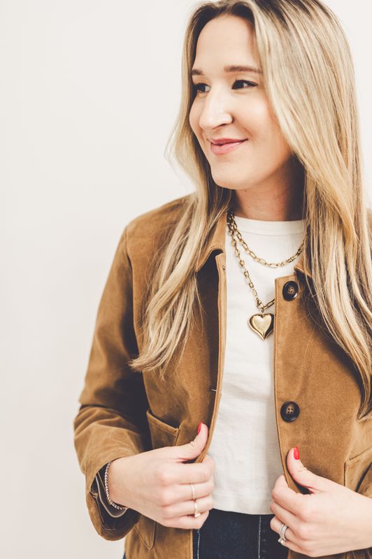 Eryn Faux Suede Jacket - Khaki