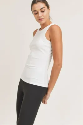 Ribbed Tank - White