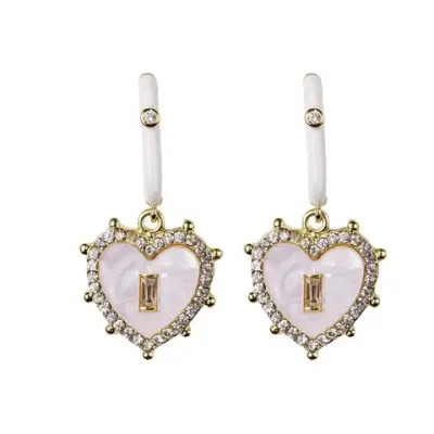 Diamond Capri Heart Drop Earrings