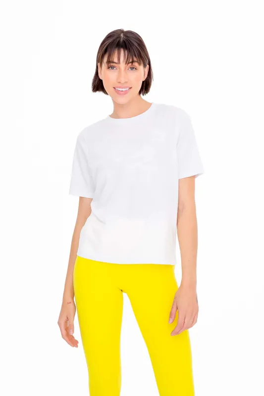 Classic Short Sleeve Boxy Crewneck Tee - White