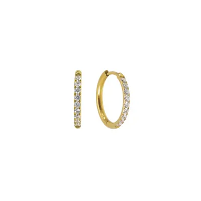 Brilliant Tennis Hoop Earrings - Gold