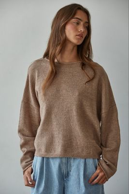 Roll Neck Pullover Sweater - Mocha