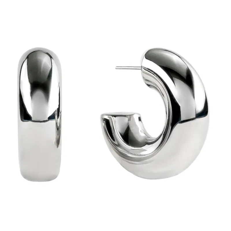 Waterproof Silver Bubble Hoops