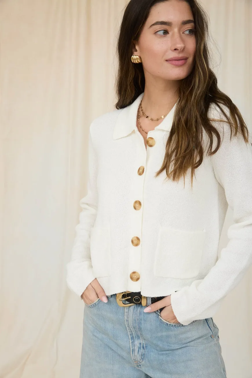 Collared Knit Cardigan