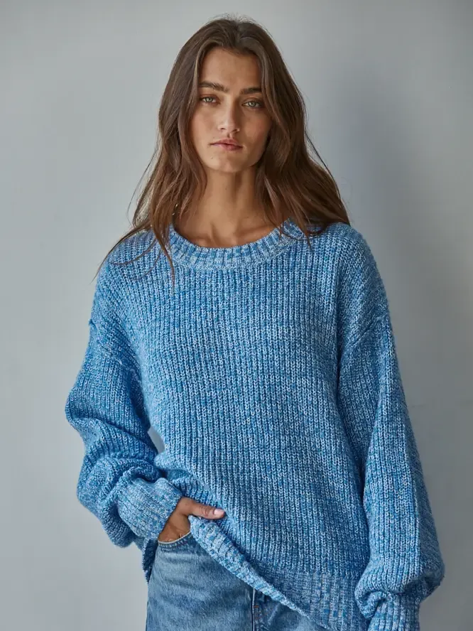 Ribbed Knit Cotton Sweater