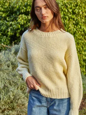 Ribbed Knit Cotton Sweater