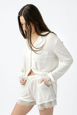 Special Day LS Short PJ Set - White / Blue