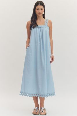 Ric Rac Cotton Linen Midi Dress