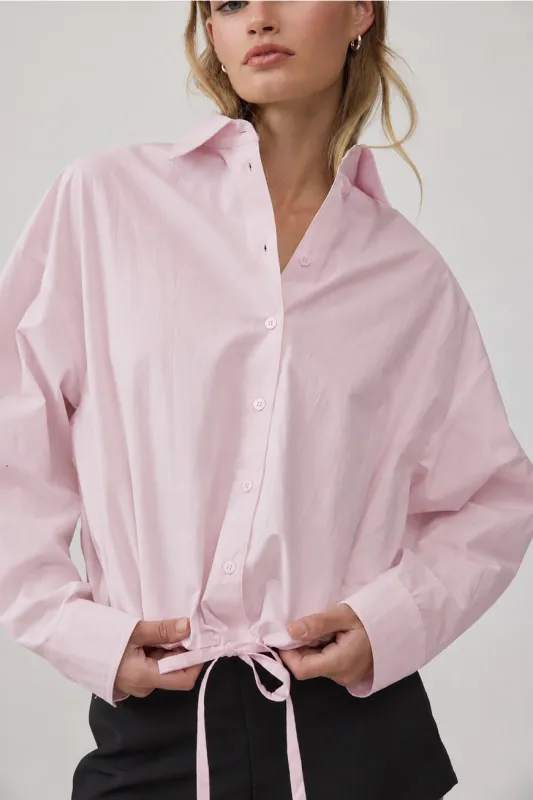 Drawstring Hem Relaxed Shirt