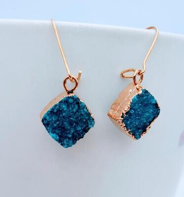Blue Druzy earrings1