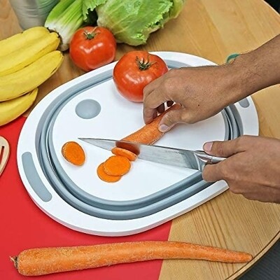 Tabla de picar y cesta plegable 2 en 1