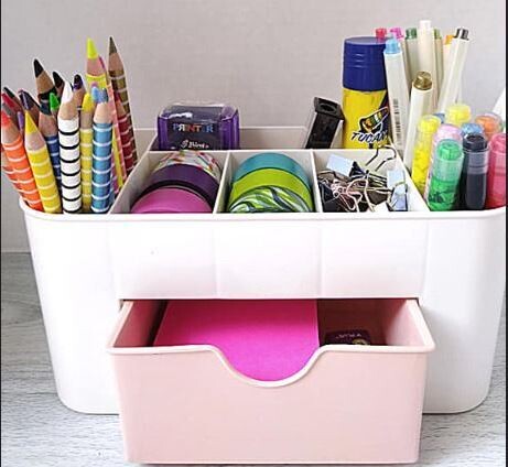 Caja Ecofit Escritorio con gaveta rosa