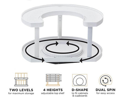 Lazy Susan Doble Semicircular