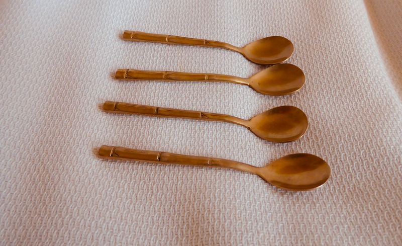 4 Nickelbronze Mokka Löffel