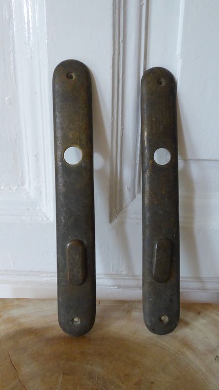 2 antike Türschilder Beschläge