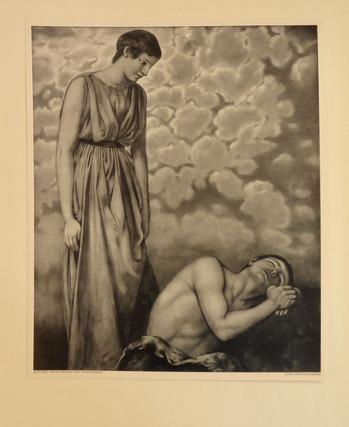 Antiker Kunst Druck Luna und Endymion