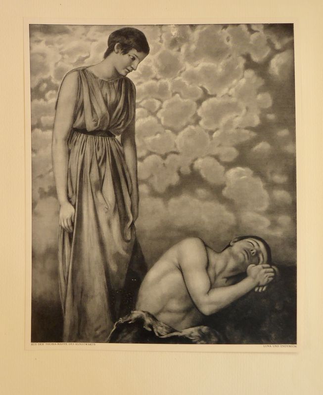 Antiker Kunst Druck Luna und Endymion