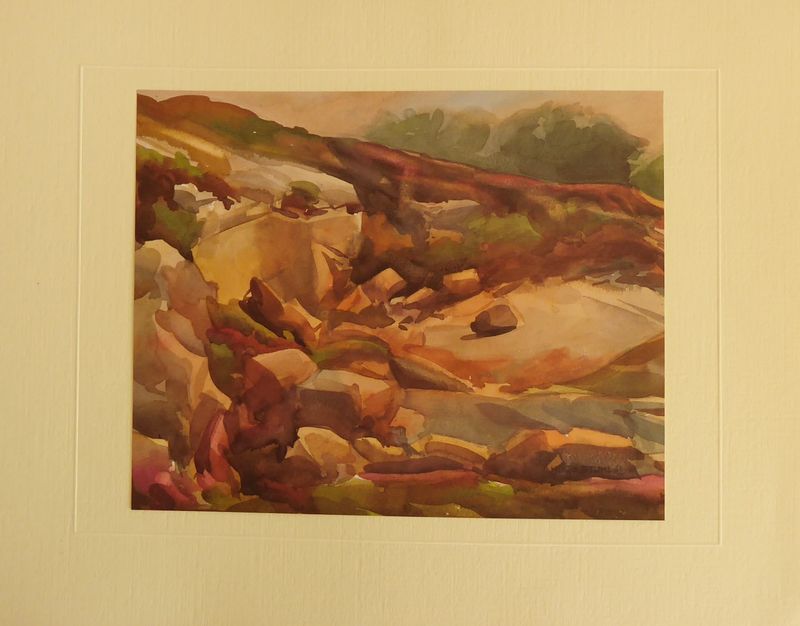 Aquarell Druck Hugo Stuhl