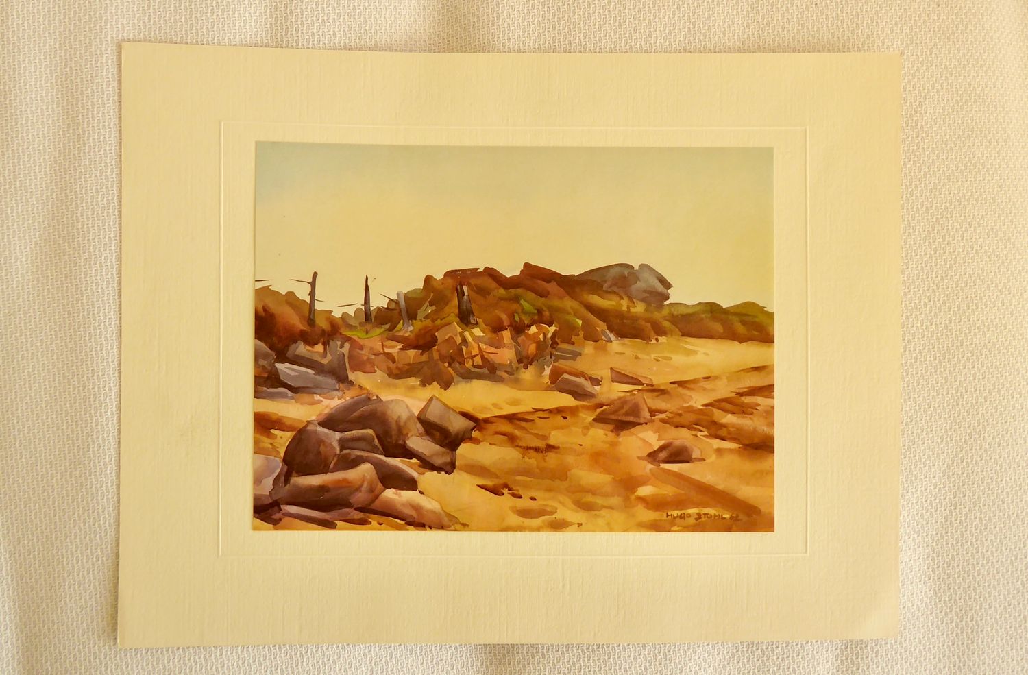 Hugo Stuhl Aquarell Druck
