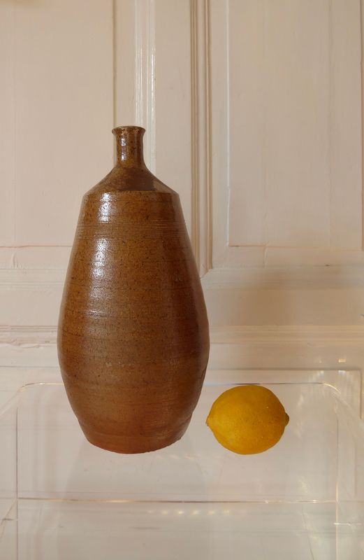 Antike Steingut Flasche Vase