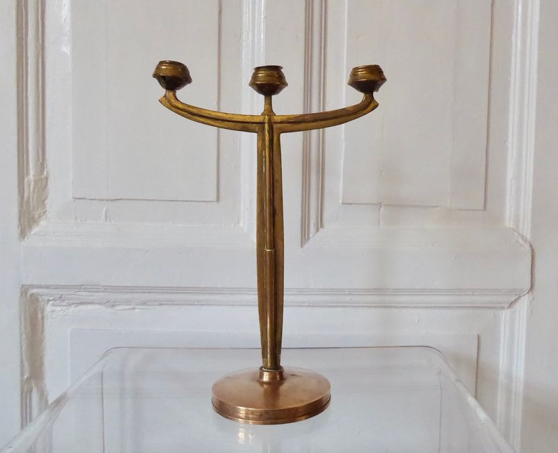 Antiker Jugendstil Messing Leuchter