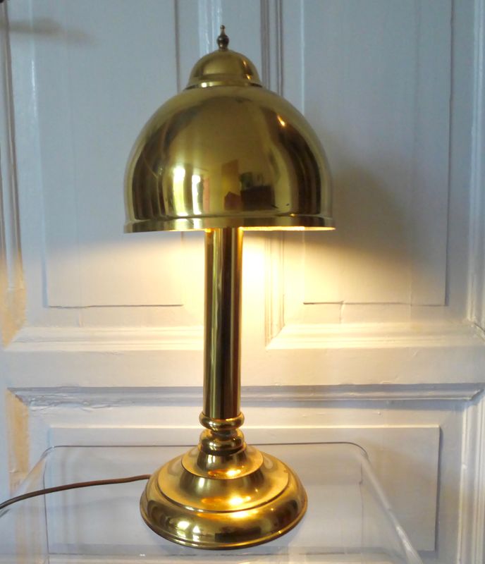 Alte Messing Pilz Lampe