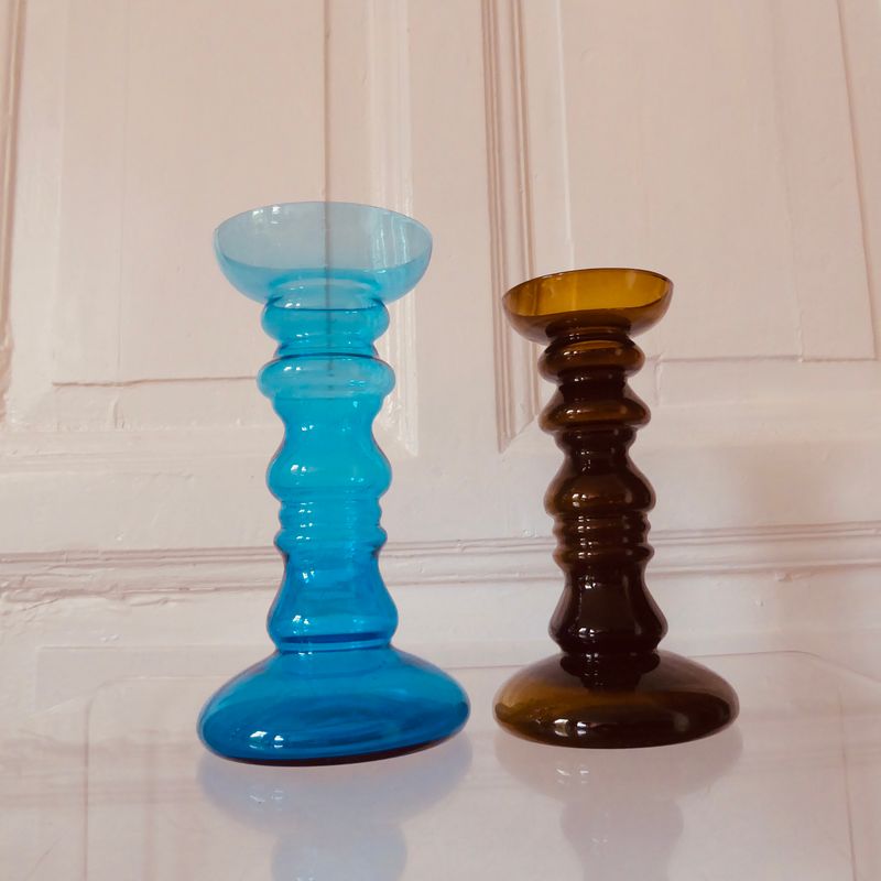 2 Ingrid Glas Leuchter Paar