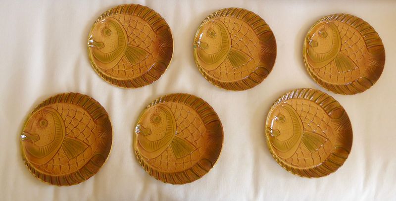 6 französische Fisch Teller Ateliers d'art du revernay