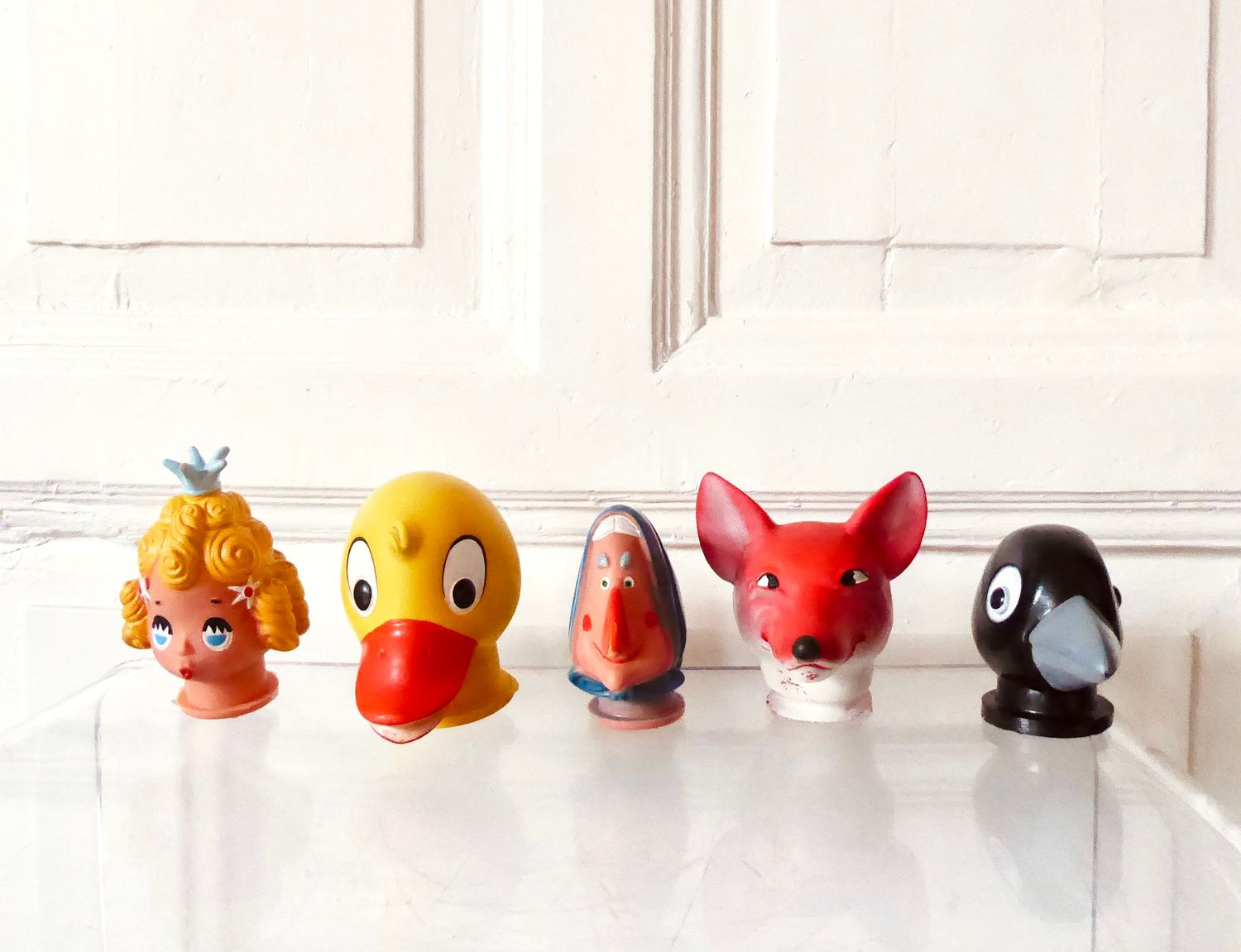 5 Handpuppen Gummi Köpfe DDR