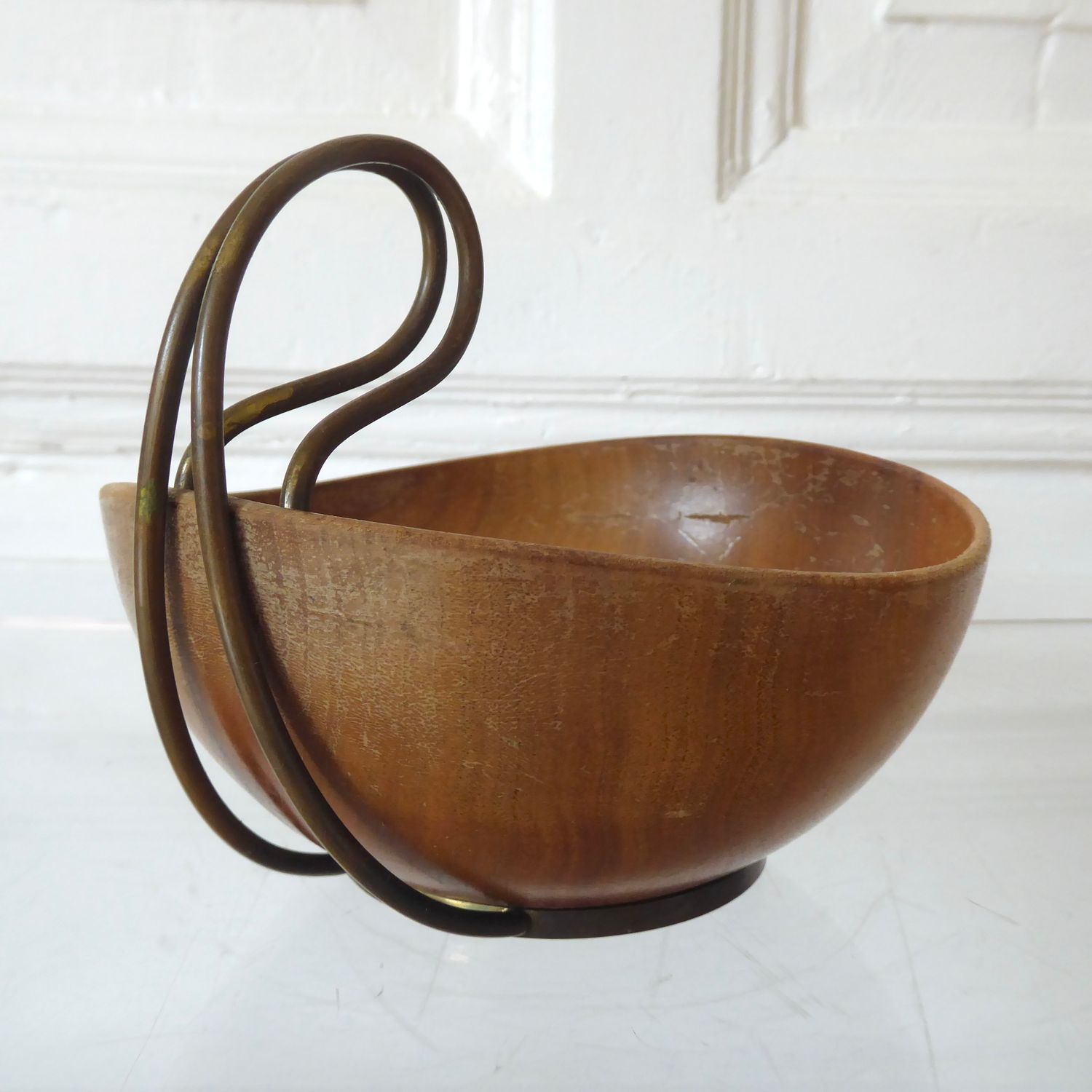 Holz Schale Messing Montur
