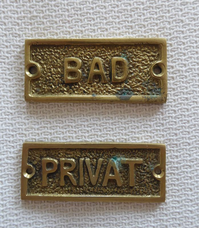 Messing Tür Schild Privat oder Bad