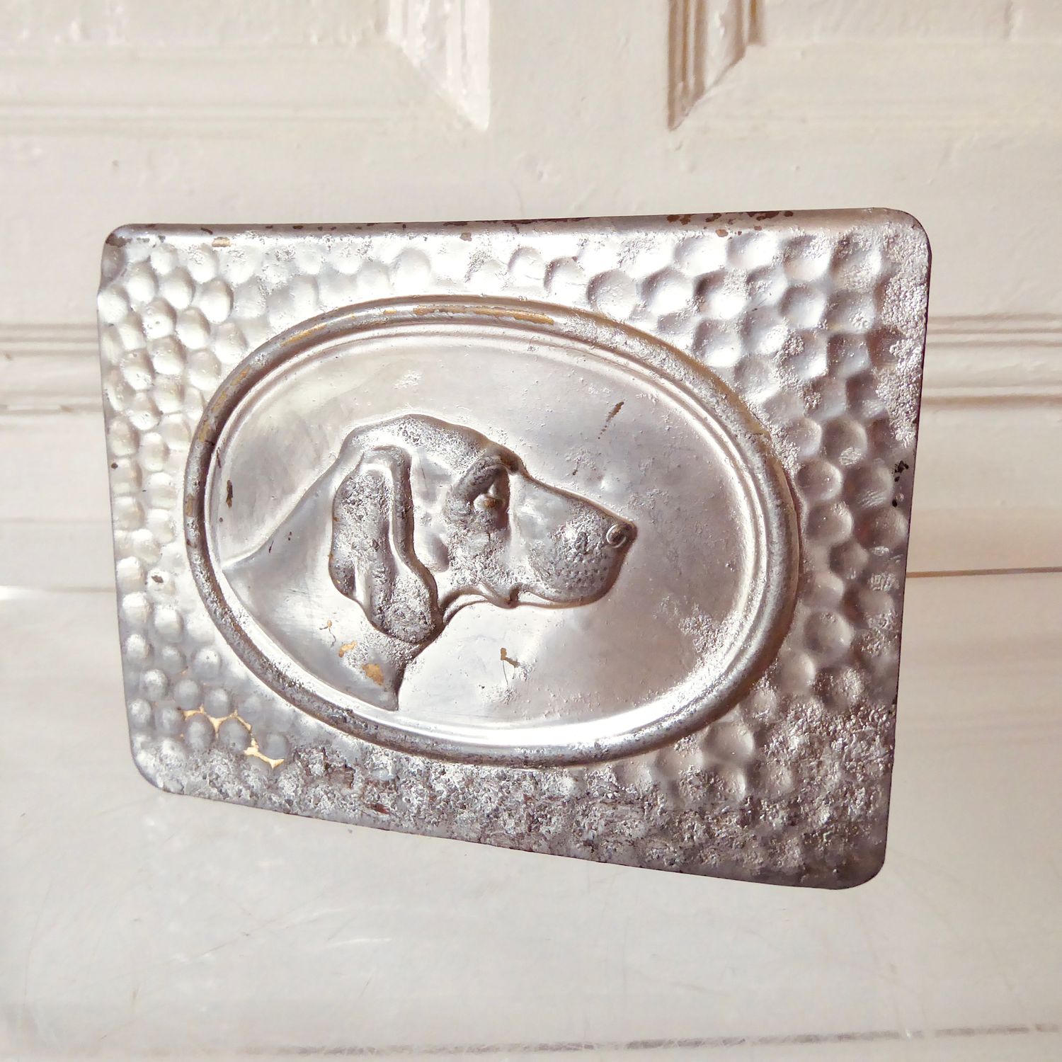 Jugendstil Deckel Dose Hunde Motiv