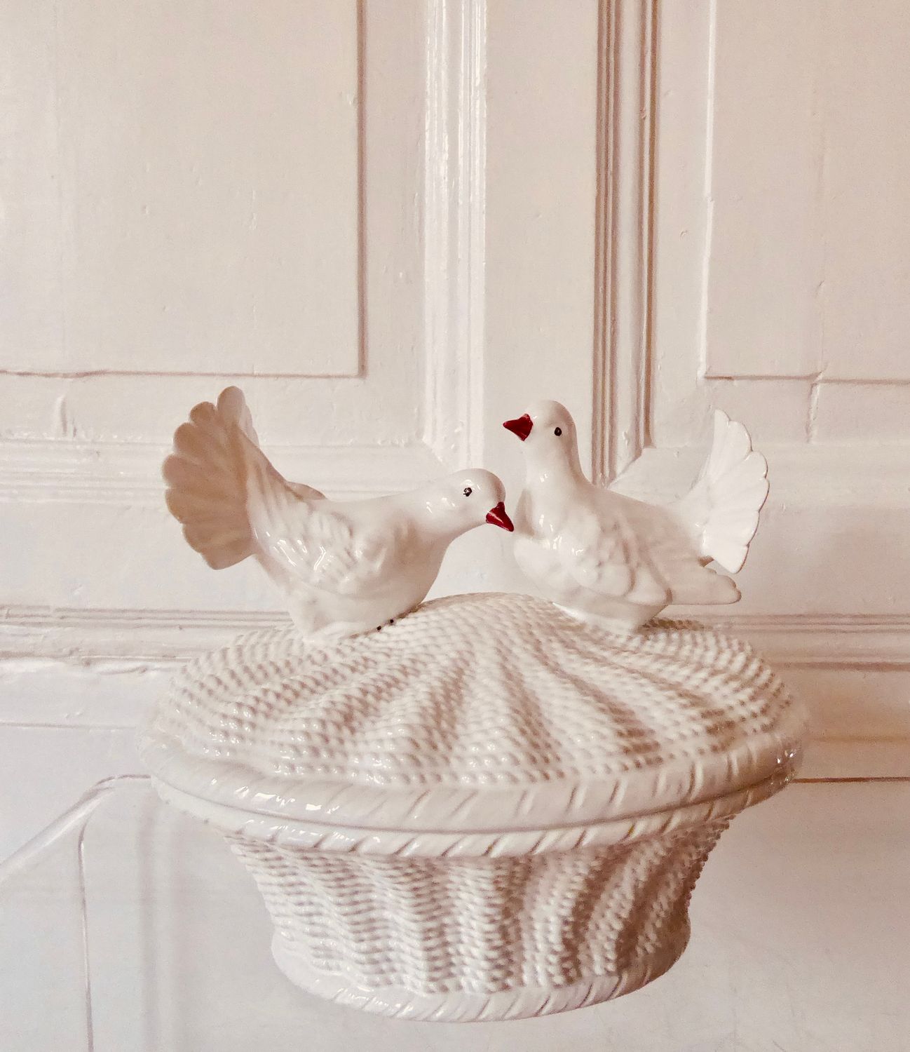 Italienische Keramik Bonboniere Turtel Tauben Italienische Keramik Bonboniere Turtel Tauben