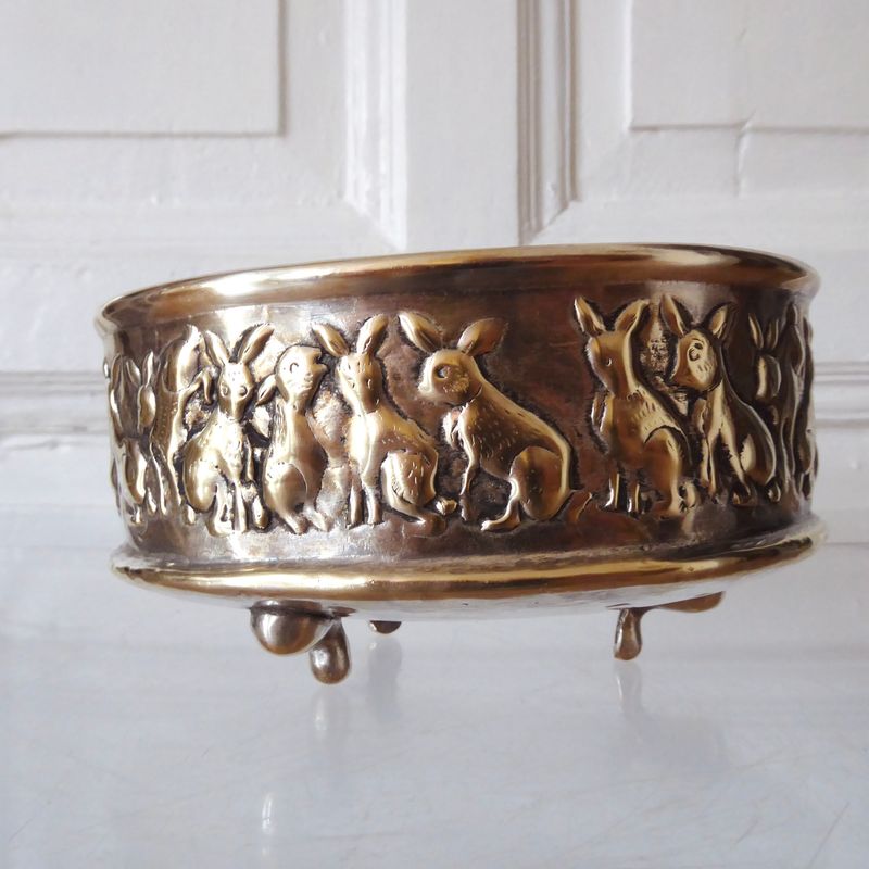 Antike Hasen Zier Schale versilbert