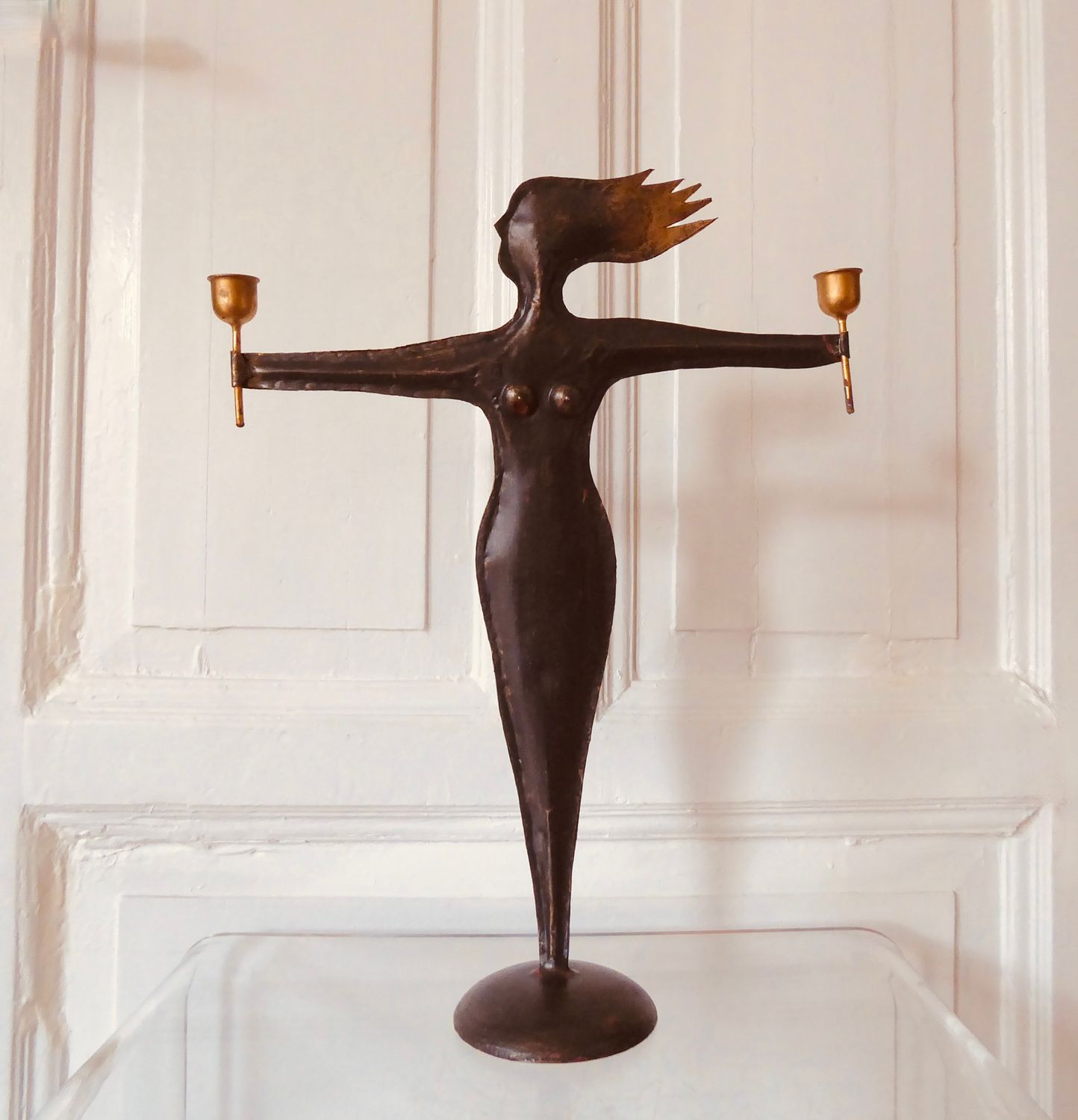 Skulptur Leuchter Frau Akt