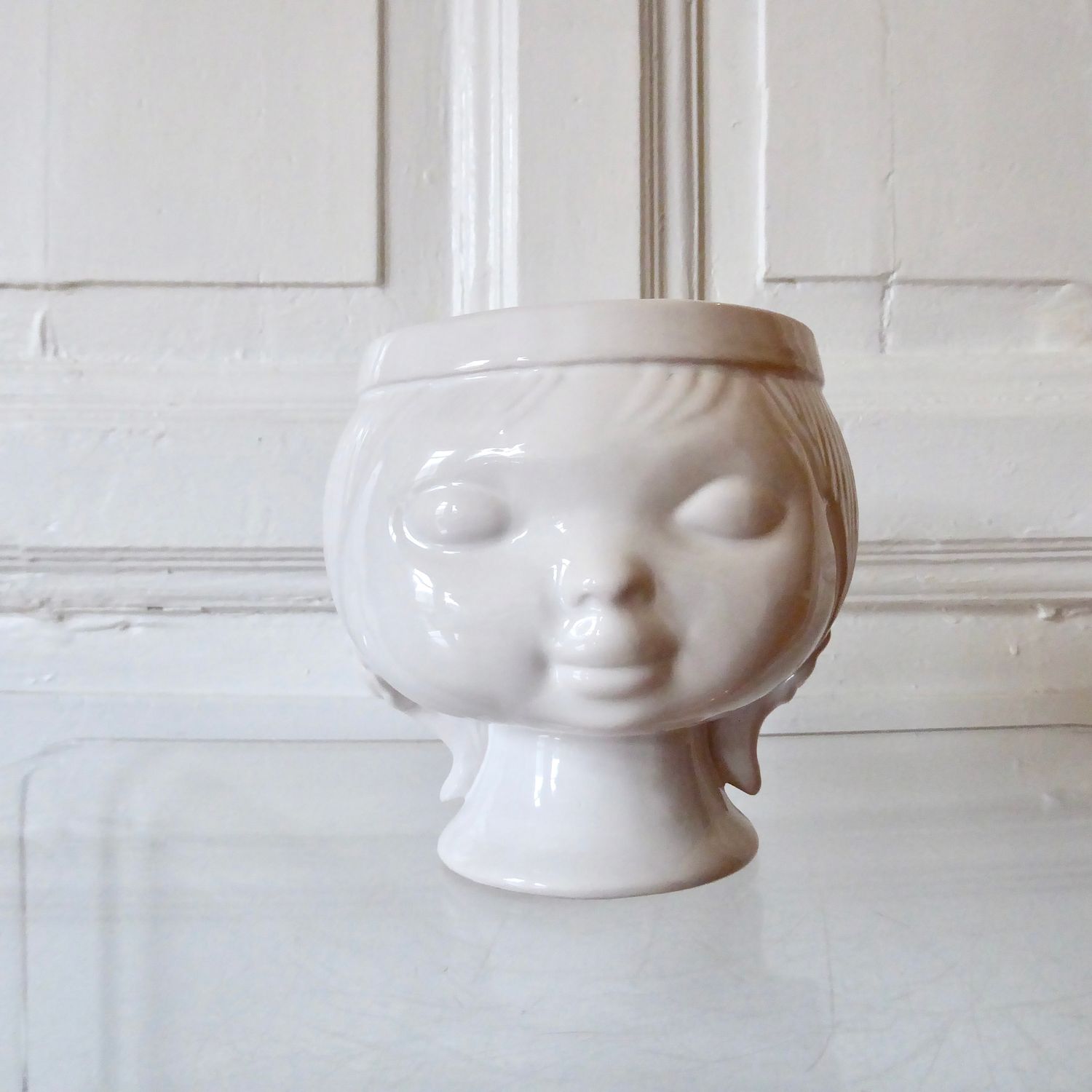 Keramik Kopf Vase Übertopf Pflanzgefäß